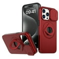thumbnail image 1 of Allytechgroup for iPhone 16 Pro Case with 360° Rotatable Ring Holder, [Sliding Camera Cover] [Compatible MagSafe] [Military Grade Tested] Anti-Fingerprint Slim Magnetic Case Cover, Red, 1 of 6
