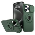 thumbnail image 1 of Allytechgroup for iPhone 16 Pro Case with 360° Rotatable Ring Holder, [Sliding Camera Cover] [Compatible MagSafe] [Military Grade Tested] Anti-Fingerprint Slim Magnetic Case Cover, Darkgreen, 1 of 6