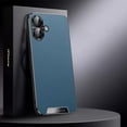 thumbnail image 1 of Allytechgroup iPhone 16 Pro Case with Camera Lens Protector, Slim Fit PU Leather Hard PC Anti-Fingerprint Shockproof Bumper Lightweight Phone Case for Apple iPhone 16 Pro, Blue, 1 of 7