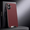 thumbnail image 1 of Allytechgroup iPhone 16 Pro Case with Camera Lens Protector, Slim Fit PU Leather Hard PC Anti-Fingerprint Shockproof Bumper Lightweight Phone Case for Apple iPhone 16 Pro, Winered, 1 of 7