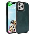 thumbnail image 1 of Allytechgroup iPhone 16 Pro Case, [Compatible with Magsafe] Slim Fit Shell Shockproof Anti-Scratch Lightweight Bumper Retro PU Leather TPU Phone Case for Apple iPhone 16 Pro, Green, 1 of 6
