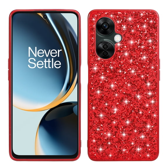 Allytechgroup iPhone 16 Pro Case Glitter, Bling Stylish Case for Girls Women Shockproof Protective Anti-Scratch Luxury Phone Case for Apple iPhone 16 Pro, Red