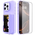 thumbnail image 1 of Allytechgroup iPhone 16 Pro Case with Screen Protector, Hidden Cards Slots & Makeup Mirror Full Body Shockproof Anti-Scratch Drop Proof Phone Case Cover for Apple iPhone 16 Pro, Purple, 1 of 6