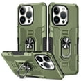 thumbnail image 1 of Allytechgroup for iPhone 16 Pro Case with Stand, [Built-in Kickstand] Support Magnetic Car Phone Mount Military Grade Drop Protection Rugged Heavy Duty Durable Cover Case for Women Men, Green, 1 of 10