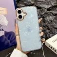 thumbnail image 1 of Allytechgroup for iPhone 16 Pro Case for Women, Glitter Shell Pattern Clear Shockproof Slim Protective Cover, Iridescent Sparkle Design, Soft TPU Back Case for iPhone 16 Pro, Blue, 1 of 8
