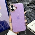thumbnail image 1 of Allytechgroup for iPhone 16 Pro Case for Women, Glitter Shell Pattern Clear Shockproof Slim Protective Cover, Iridescent Sparkle Design, Soft TPU Back Case for iPhone 16 Pro, Purple, 1 of 8