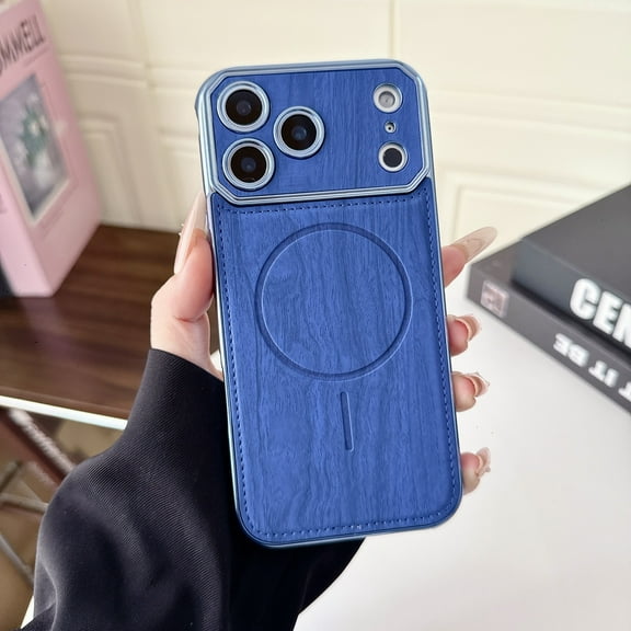 Allytechgroup for iPhone 16 Pro Max Back Cover Case, Support Wireless Charging Anti-Scratch Shock-Absorbent Anti-Fingerprint Dust/Dirt Proof Magnetic Back Cover for iPhone 16 Pro Max, Blue