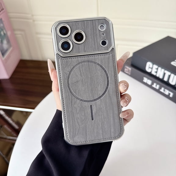 Allytechgroup for iPhone 16 Pro Max Back Cover Case, Support Wireless Charging Anti-Scratch Shock-Absorbent Anti-Fingerprint Dust/Dirt Proof Magnetic Back Cover for iPhone 16 Pro Max, Gray