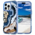 thumbnail image 1 of Allytechgroup for iPhone 16 Pro Max Case, 3 Layers Protection Slim Lightweight Shockproof Soft TPU & Hard Back Protective Bumper Cover Marble Shell, C, 1 of 2