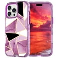 thumbnail image 1 of Allytechgroup for iPhone 16 Pro Max Case, 3 Layers Protection Slim Lightweight Shockproof Soft TPU & Hard Back Protective Bumper Cover Marble Shell, O, 1 of 4