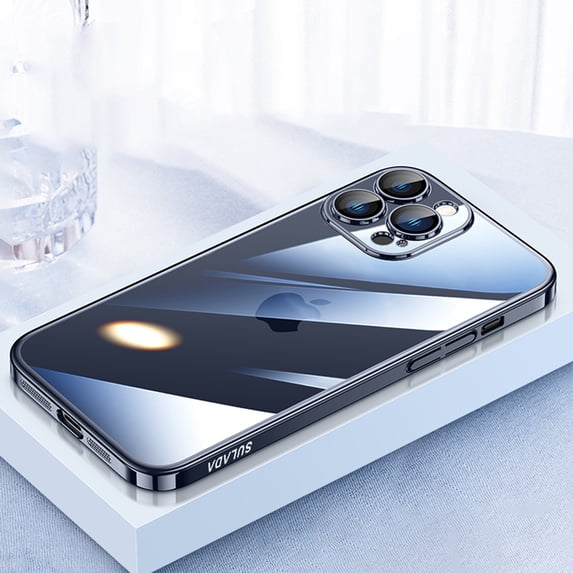 Allytechgroup iPhone 16 Pro Max Case with Camera Lens Protctor, Crystal Clear Back Cover Heavy Duty Shockproof Drop Proof Anti-Scratch Phone Case for Apple iPhone 16 Pro Max, Titaniumblue