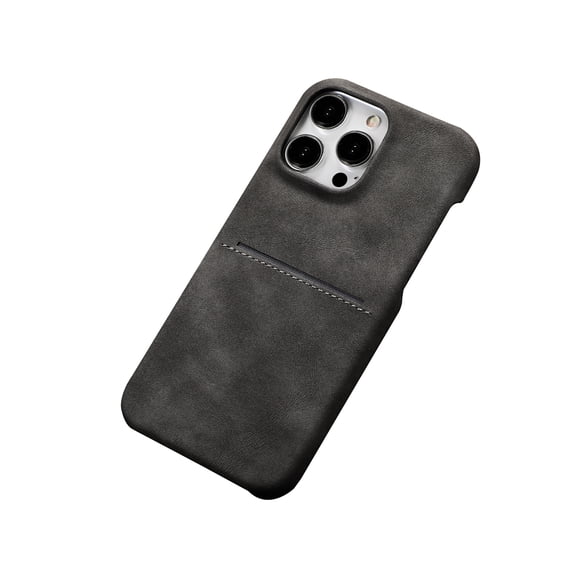 Allytechgroup iPhone 16 Pro Max Case Cover, Slim & Stylish Phone Case for Apple iPhone 16 Pro Max, PU Leather Back Cover with Card Slot & Shockproof Protection, Gray