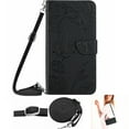 thumbnail image 1 of Allytechgroup for iPhone 16 Pro Max Case with Lanyard, Crossbody Shoulder Strap Hand Wrist Cards Holder Stand Flip Cover with Mangetic Closure Shockproof Back Cover for Women Girls, Black, 1 of 11