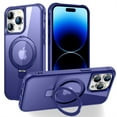 thumbnail image 1 of Allytechgroup iPhone 16 Pro Max Case Magnetic, Compatible with Magsafe & Car Mount Adjustable Stand Ring Holder Heavy Duty Shockproof Anti-Scratch Matte Phone Case for iPhone 16 Pro Max, Darkblue, 1 of 7