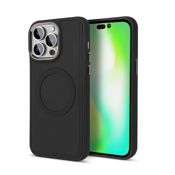 Allytechgroup for iPhone 16 Pro Max Case Mangetic, Liquid Silicone Back Cover Wireless Charing Anti-Slip Shockproof Bumper Slim Fit Lightweight Phone Case Cover for Apple iPhone 16 Pro Max, Black