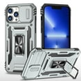 thumbnail image 1 of Allytechgroup for iPhone 16 Pro Max Case with Rotating Ring Kickstand [Camera slide Lens Protector Cover] Soft TPU + Hard Back Shell Stand Heavy Duty Military Grade Protection Shockproof Case, Gray, 1 of 7