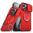 thumbnail image 1 of Allytechgroup for iPhone 16 Pro Max Case with Stand, [Slide Camera Cover] with 1X Screen Protectors Heavy Drop Shockproof Protective Cover for Women Men, Red, 1 of 11
