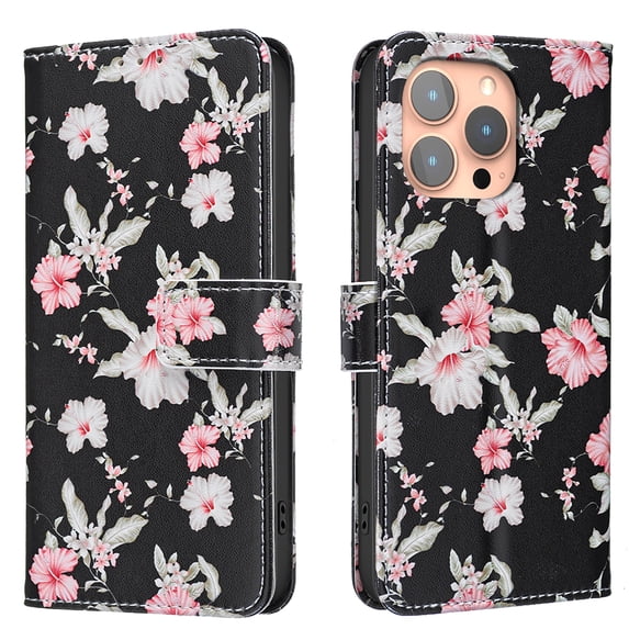 Allytechgroup iPhone 16 Pro Max Case Wallet Cover with Card Slots & Cash Pocket, Flip Folio Phone Case for Apple iPhone 16 Pro Max, Shockproof Stand Feature Premium PU Leather Case for Women Girls