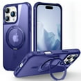 thumbnail image 1 of Allytechgroup iPhone 16 Pro Max Magnetic Case with Rotating Stand, Multi Angle Viewing Stand Anti-Scratch Compatible with Magsafe & Car Mount Phone Case for Apple iPhone 16 Pro Max, Darkblue, 1 of 7