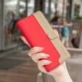 thumbnail image 1 of Allytechgroup iPhone 16 Pro Max Wallet Case, Stiching Color Stylish PU Leather Flip Cover RFID Blocking Cards Slots Stand Magnetic Closure Phone Case for Apple iPhone 16 Pro Max, Red, 1 of 8