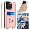 thumbnail image 1 of Allytechgroup iPhone 16 Pro Max Wallet Case for Women Men, Premium PU Leather Shockproof Hand Wrist Slim Fit Back Cover Phone Case for iPhone 16 Pro Max, Rosegold, 1 of 7
