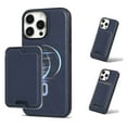thumbnail image 1 of Allytechgroup for iPhone 16 Pro Phone Case with Card Holder [Compatible with Magsafe Wireless Charging] Slim PU Leather Magnetic Wallet Back Flip Case Soft TPU Bumper Shockproof Cover, Blue, 1 of 7
