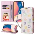 thumbnail image 1 of Allytechgroup for iPhone 16 Pro Wallet Case, Stylish Flowers Pattern PU Leather Cover with Wrist Strap & Card Slots, Kickstand Magnetic Closure Shockproof Case for Women Girls, Small Flowers, 1 of 7