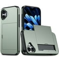 thumbnail image 1 of Allytechgroup for iPhone 16 Wallet Case with Credit Card Slot, [Include 1X Screen Protector]  Built-in Camera Screen Protector Slim Lightweight Phone Case for iPhone 16, Armygreen, 1 of 8