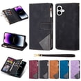 thumbnail image 1 of Allytechgroup for iPhone 16 Wallet Case with Zipper Pocket, Premium PU Leather RFID Blocking Slim Fit Cards Slots Shockproof Flip Stand Hand Wrist Phone Case for iPhone 16, Black, 1 of 7