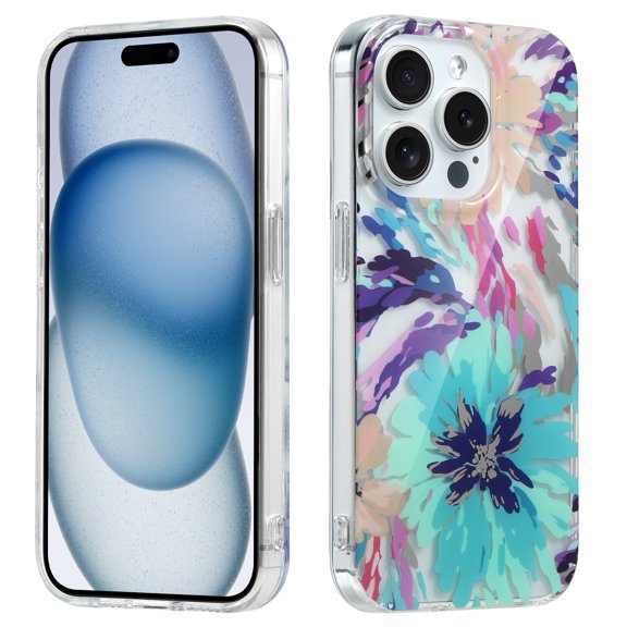 Allytechgroup iPhone 16e 17e Case Clear, Fashion Flowers Design Slim Shell Back Cover Shockproof Anti-Scratch Bumper Luxury Phone Case for Apple iPhone 16e/17e
