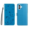 thumbnail image 1 of Allytechgroup for iPhone 16e Case with Credit Card Slot, PU Leather RFID Blocking Wallet Flip Case with Stand Wrist Strap Shockproof Protective Back Cover for iPhone 16e, Blue, 1 of 7