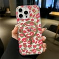 thumbnail image 1 of Allytechgroup for iPhone 16e Case, Glossy Leopard Print Back Cover Support Wireless Charging Shock-Absorbent PC+TPU, Magnetic Flat Design Case for iPhone 16e, Rose, 1 of 9