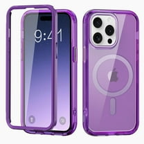 Allytechgroup for iPhone 16e Case with Screen Protector, Magnetic Back Cover Compatible with Magsafe Transparent Shockproof Drop Proof Phone Case for Apple iPhone 16e, Darkpurple