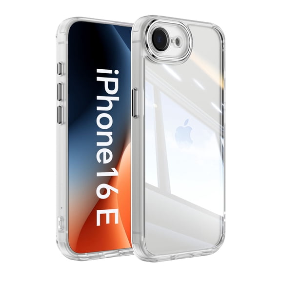 Allytechgroup iPhone 16e / 17e Case, Shockproof Bumper Slim Fit Clear Back Cover with Camera Lens Protector - Anti-Scratch Phone Case for Apple iPhone 16e 17e, White