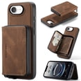 thumbnail image 1 of Allytechgroup for iPhone 16e Case, Vegan PU Leather Anti-Scratch Magnetic Detachable Wallet Zipper Purse Stand Case with Card Slots for iPhone 16e, Brown, 1 of 7