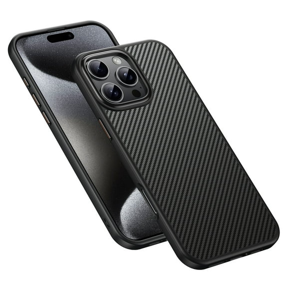 Allytechgroup iPhone 16e Magnetic Case, Compatible with Magsafe Accessories Slim Rugged Carbon Fiber Scratch-Proof Drop Protection Phone Case for Apple iPhone 16e, Black