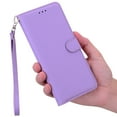thumbnail image 1 of Allytechgroup for iPhone 16e PU Premium Leather Wallet Case with Credit Card Slot,Flip Kickstand Ultra-Slim Cover with Wrist Strap Shockproof Full Body Cover for iPhone 16e Women Girls, Lightpurple, 1 of 6