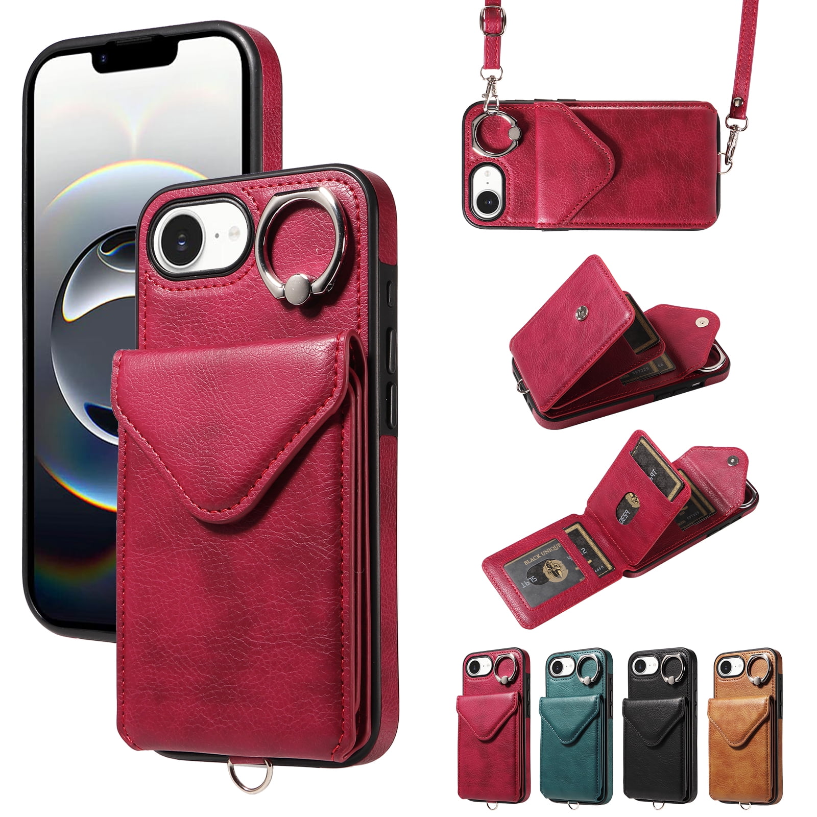 Allytechgroup for iPhone 16e Wallet Case, Premium PU Leather Back Cover ...