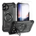 thumbnail image 1 of Allytechgroup for iPhone 17 Case with 2 Pcs Tempered Glass Screen Protector, Compatible with Magsafe & Car Mount Military Grade Shockproof Bumper Rugged Phone Case for Women Men, Gray, 1 of 8