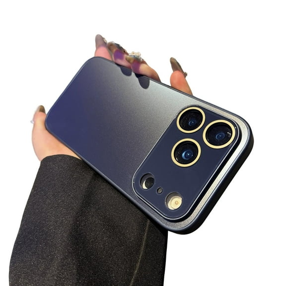 Allytechgroup iPhone 17 Case with Build in Camera Lens Protector, Full Body Protective Slim Fit Shockproof Anto-Fingerprint Non-Slip Bumper Rugged Matte Back Cover for Women Men, Darkblue