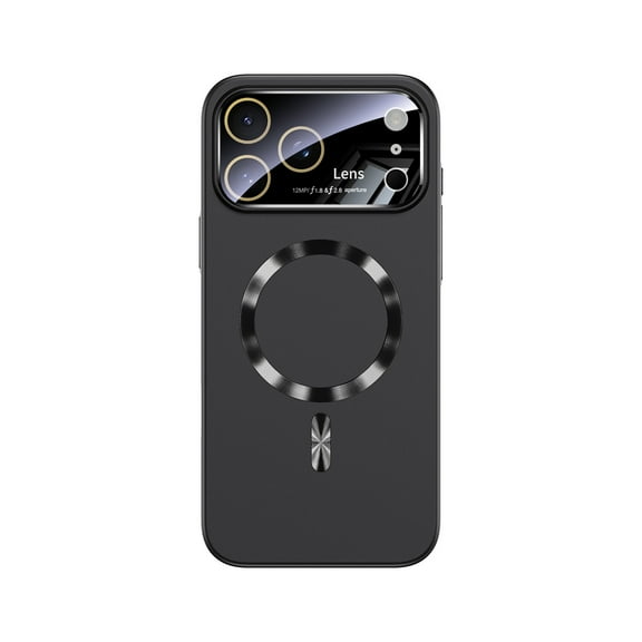 Allytechgroup for iPhone 17 Case with Camera Lens Protector, Hard PC & Acrylic Anti-Scratch Shock-Absorbent Anti-Fingerprint Support Wireless Charging Shpockproof for Women Men, Black