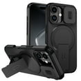 thumbnail image 1 of Allytechgroup iPhone 17 Case with Stand, Hybrid TPU PC Back Cover with Sliding Camera Lens Shockproof [Compatible with Magsafe] Rugged Bumper Phone Case for Apple iPhone 17, Black, 1 of 9