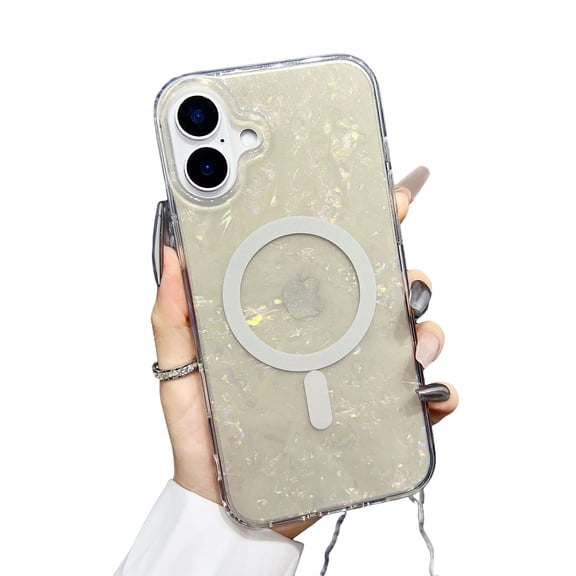 Allytechgroup iPhone 17 Case for Women Men, Stylish Shell Design Compatible with Magsafe Luxury Back Cover Magnetic Slim Fit Lightweight Case for Apple iPhone 17, Gray