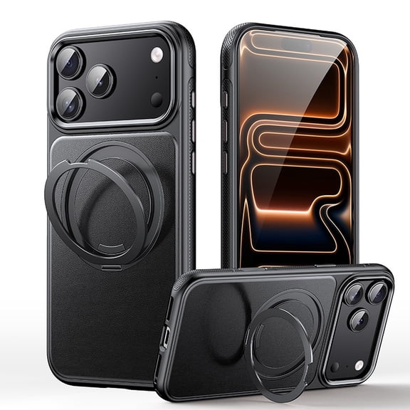 Allytechgroup for iPhone 17 Pro Back Cover Case with Magnetic, Built-in Kickstand Anti-Scratch Wireless Charging Support Slim Fit Shell Shockproof Bumper for iPhone 17 Pro