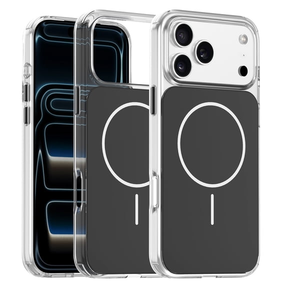 Allytechgroup for iPhone 17 Pro Back Cover Protective Case, Support Wireless Charging Slim Fit Shock-Absorbent PC+TPU Non-Slip Lightweight Basic Case for Apple iPhone 17 Pro, Clearblack