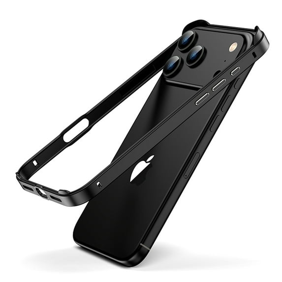 Allytechgroup for iPhone 17 Pro Bumper Case Metal, No Back Design Compatible with MagSafe, Aluminum Alloy + TPU Bumper Frame Slim Fit Excellent Heat Dissipation 4 Corner Raised Shockproof,Black