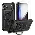 thumbnail image 1 of Allytechgroup for iPhone 17 Pro Case with 2 Pcs Tempered Glass Screen Protector, Compatible with Magsafe & Car Mount Military Grade Shockproof Bumper Rugged Phone Case for Women Men, Black, 1 of 6