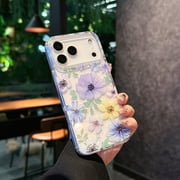 Allytechgroup iPhone 17 Pro Case Clear, Fashion Flowers Design Slim Shell Back Cover Shockproof Anti-Scratch Bumper Luxury Phone Case for Apple iPhone 17 Pro