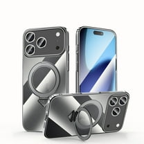 Allytechgroup for iPhone 17 Pro Case, [Compatible with Magsafe] Crystal Clear Shockproof Anti-Scratch Not-Yellowing Slim Fit Ring Holder Kickstand Shell Phone Case for for Apple iPhone 17 Pro, Black