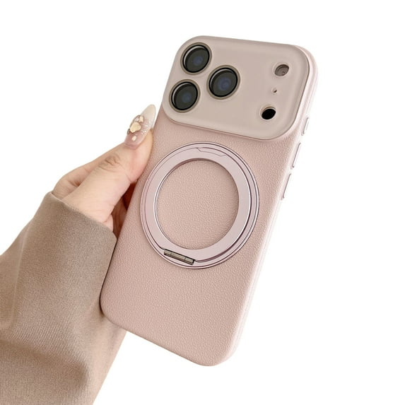 Allytechgroup iPhone 17 Pro Case with Magnetic Ring Holder, Compatible with Magsafe Rotating Kickstand Shock Resistant Rugged Hybrid Back Cover Case for iPhone 17 Pro, Pink